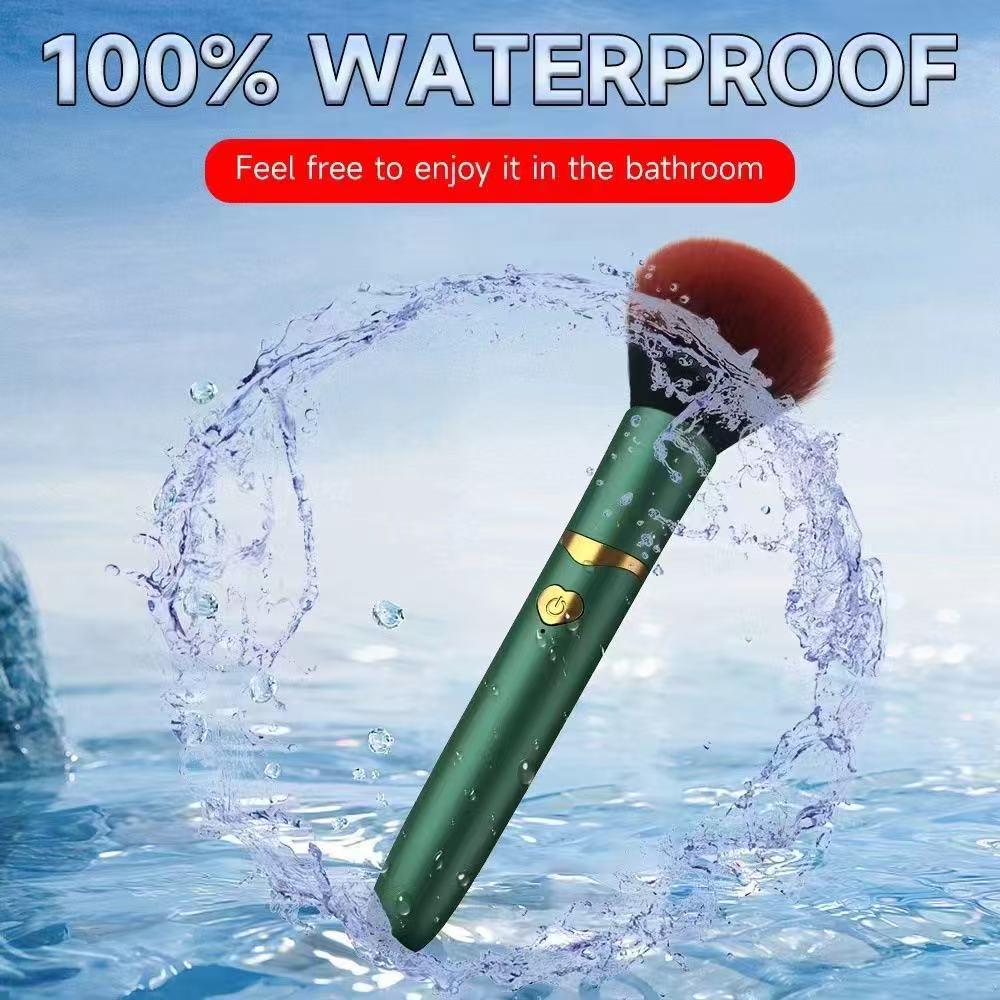 Stiller Vibrations-Make-up-Pinsel: Wasserdichter Vibrator mit 10 Modi für Frauen