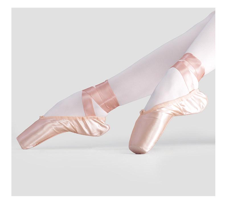 Ballet Pointe Dance Shoes for Adults & Children - Satin, Leather Toe, Beginner Straps, Art Exam & Practice Use