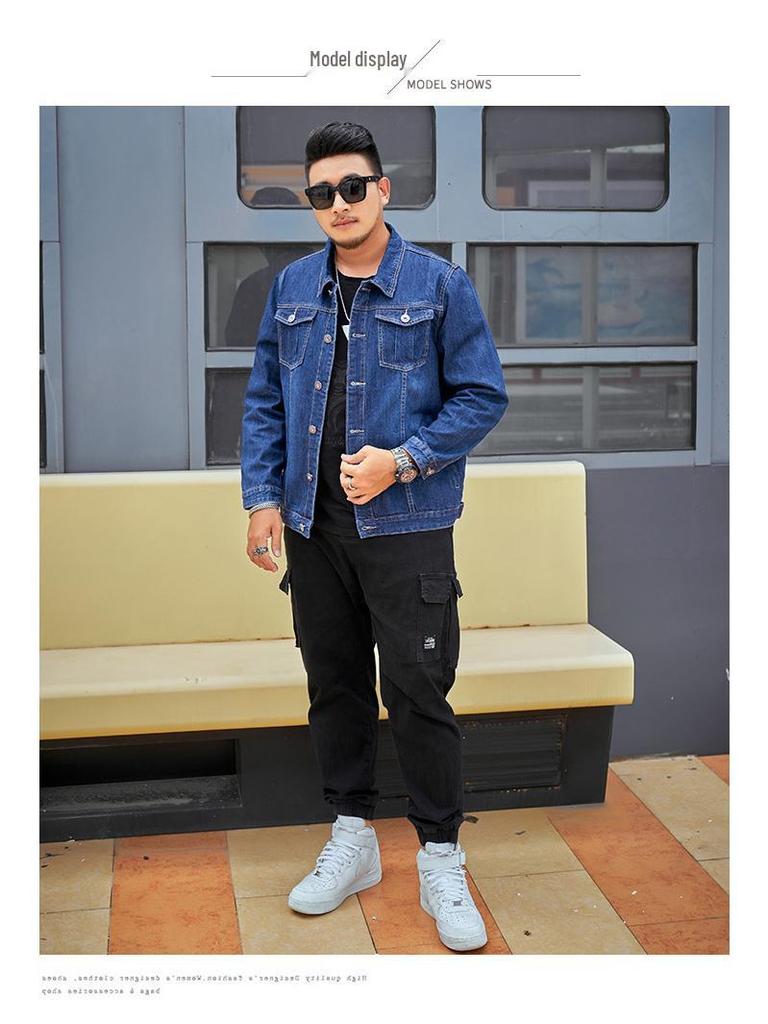 Veste en jean tendance pour homme grande taille - Manteau chemise en jean extra large pour homme - Printemps & Automne