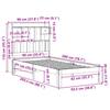 Solid Wood Bed with Shelf Without Mattress White 90x200 cm Pine
