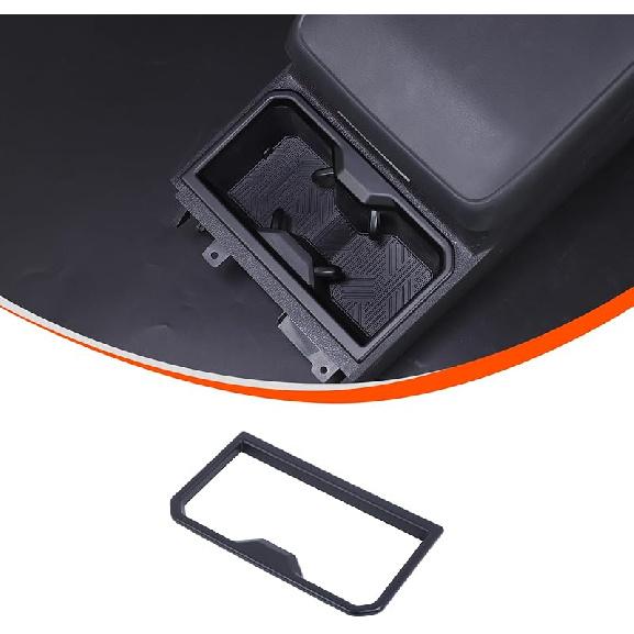 Car Cup Holder Cover Frame Trim Compatible with Toyota Tacoma 2024, ABS Inner Front Water Cup Holder Trim Cover, Car Center Control Water Cup Holder