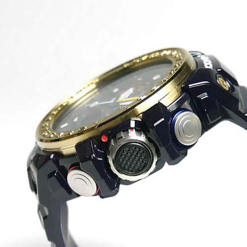 Casio CASIOG-SHOCK Nautical Series Smart Tide Moon Age LED Light Dark Blue Flash Gold Nautical Solar Quartz Movement Resin Strap Japanese GWN-1000F-2A