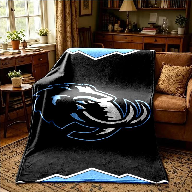 Mammoth Hockey Throws Blanket Flannel Blankets Plush for Couch Bed Gifts for Men Women Travel Picnic Blanket Christmas Fan Gifts