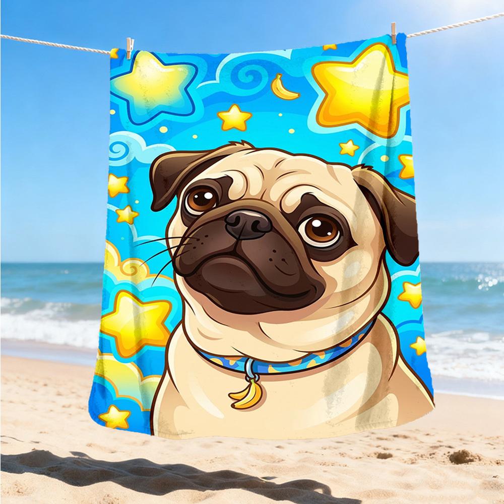 1pc Pug StarryOutdoor Blanket, Soft And Comfortable Blanket, Casual Warm Outdoor Blanket, Good Birthday Gift yy260328068