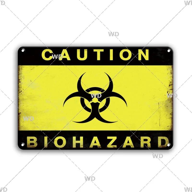 CautionCharm Vintage Metal Plaque - Warn Slogan Design - Great for Door, Factory & Home Wall Decor - Retro Caution Sign Poster