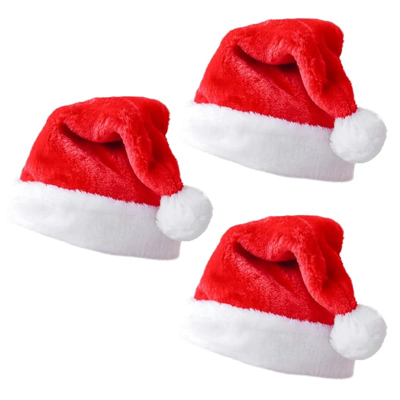 

CIRCLE CHOCOLATE Santa Claus hat santa hat santa hat 1/3/5/10 pieces set adult Christmas Fluffy new year party supplies unisex child red