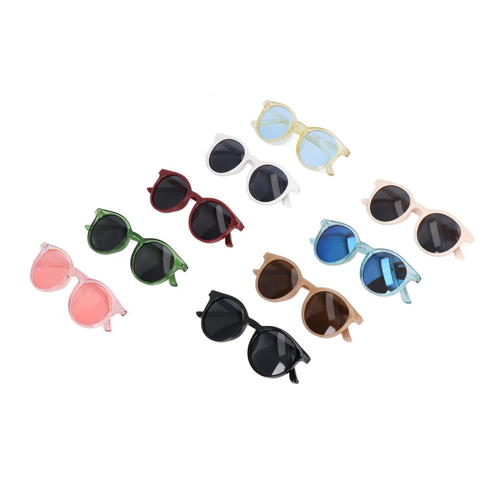 9pcs Oval Kids Sunglasses Reflective UV Protection Multi Colors Toddler Sunglasses Portable