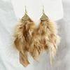 Handmade Bohemian Feather Earrings User Friendly Materials Lightweight Drop Ear Hooks Jewelry Gift