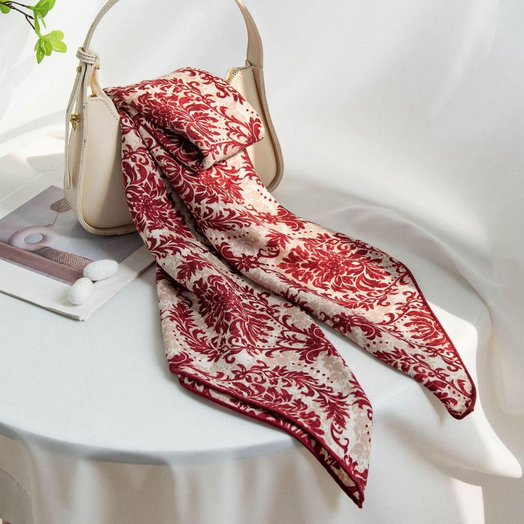 Women's Retro Square Scarf: Fashionable Wool Neck Warmer & Sun Protection Shawl
