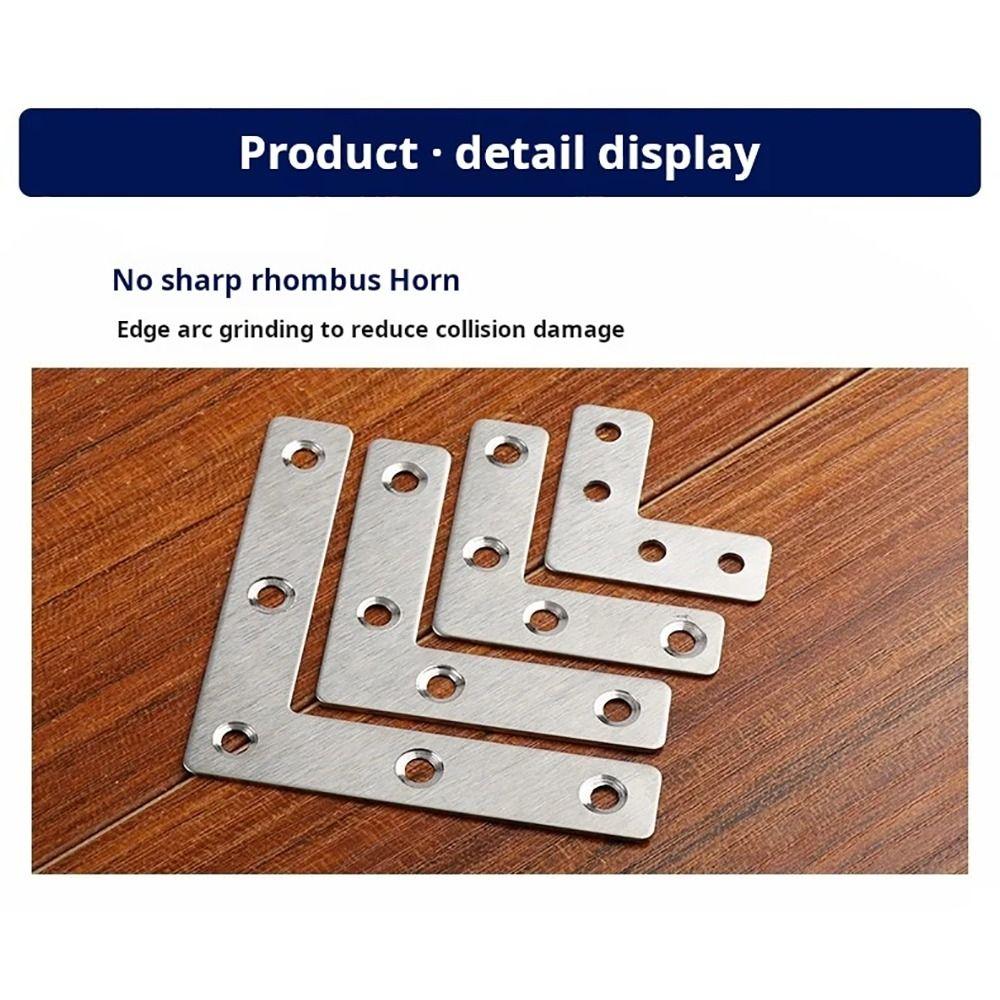 10Pcs 40/50/60/80mm Angle Bracket 90° Right Angle Flat Fastener Connection Plate T-type L-type Fixed Corner Bracket