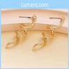 Elegant Gold And Silver Snake Design Alloy Stud Earrings For Women Fashion Accessory
