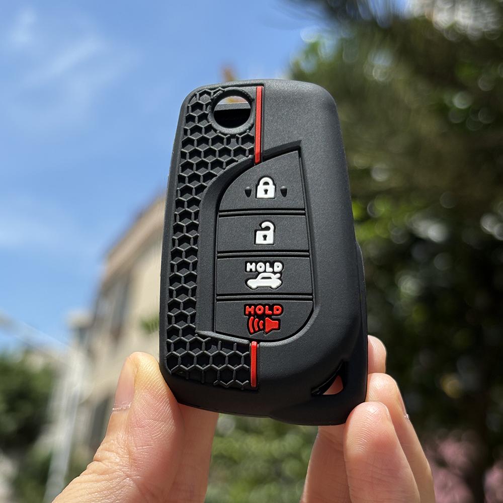 Keychain Protect For Toyota Camry 70 Aygo X Cross Yaris Prius Verso C-Hr Clicker Corolla Rav4 Knife Remote Key Cover Caps