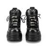 Zapatos de Plataforma Góticos Unisex - Botas de Motocicleta Punk Metal que Aumentan la Altura