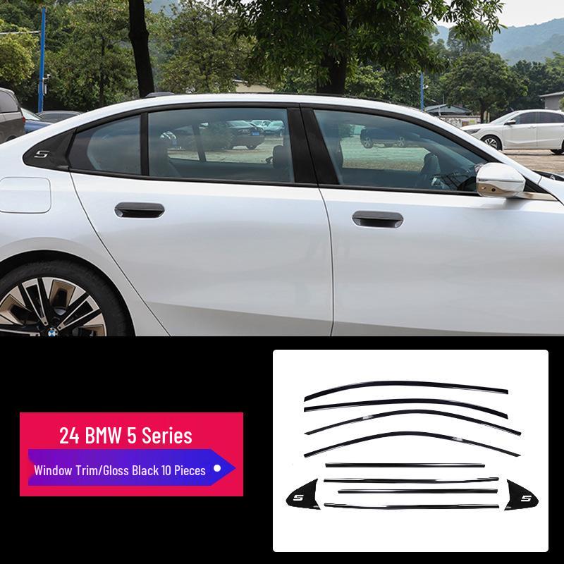 Black Window Trim & Door Frame Strip for BMW 3, 5 Series, X3, X5, X6 - Decorative Black Warrior Edition.