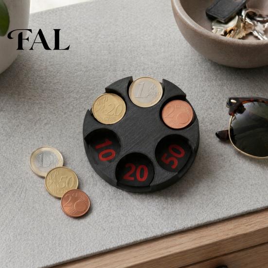 Compact Change Organizer 3D Printed Universal Coin Holder, Large Capacity Holder for Car, Portable Car Decorative Storage Rotating Organizer,