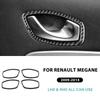 For Renault Megane 2009 2010 2012 2013 2014 Carbon Fiber Inner Door Handle Trim Anti Scratch Interior Decor Mod Car Accessories
