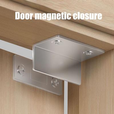 Yousheng 1 Set Ultra Thin Magnetic Door Catch Heavy Duty Stainless Steel Cabinet Door Magnet Adhesive Kitchen Closet Cupboard Drawer Magnetic