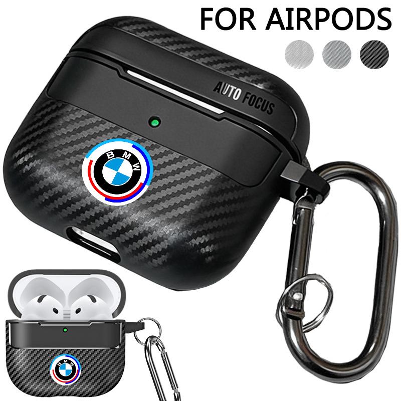 YGIE8 Business Carbon Fiber Earphone Cases with Keychain For Airpods 1/2/3 AirPods pro AirPods pro 2 AirPods 3 pro For BMW Performance