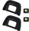 By Set of 2 Compatible Eyecups for Nikon and D5000 Includes Hot Shoe Cover Level [Photo Me] DK-23 Eyepieces, D750, D610, D600, D7200, D7100, D7000,