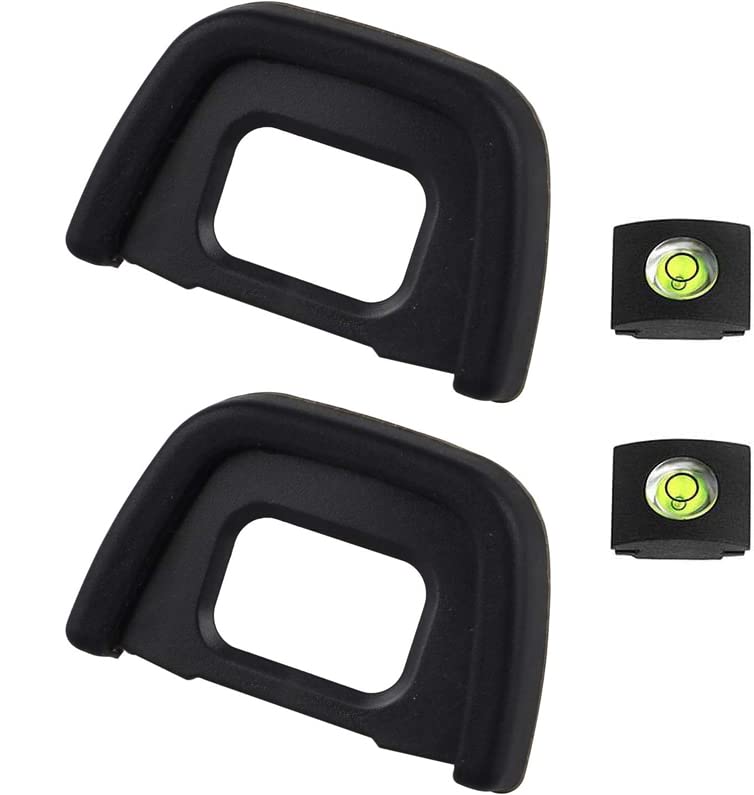 by Set of 2 Compatible Eyecups for Nikon and D5000 Includes Hot Shoe Cover Level [Photo Me] DK-23 Eyepieces, D750, D610, D600, D7200, D7100, D7000,