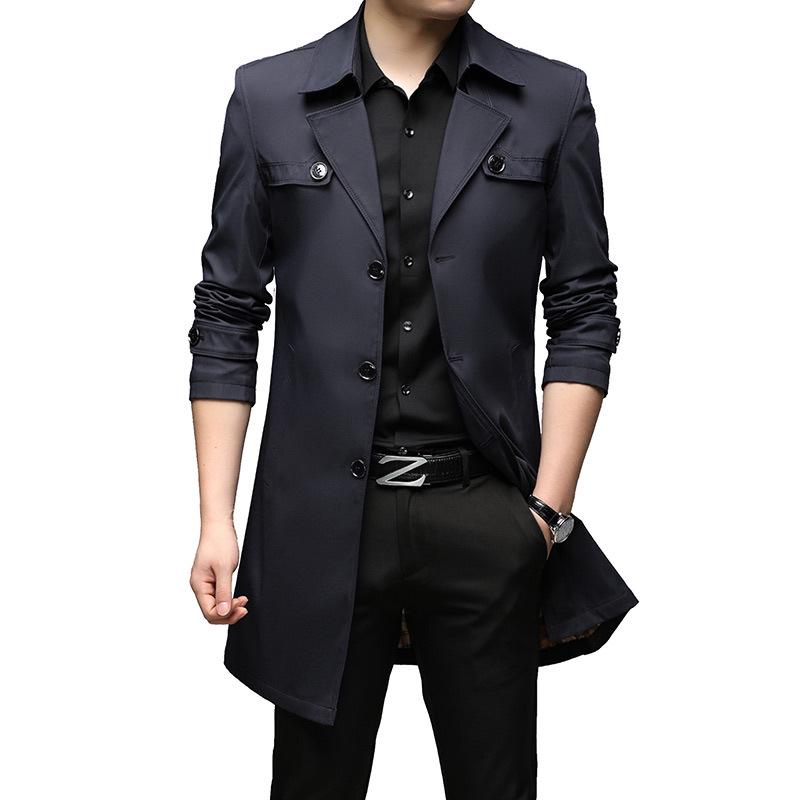 

Мужское повседневное тренчковое пальто средней длины большого размера - Демисезонное пальто XL