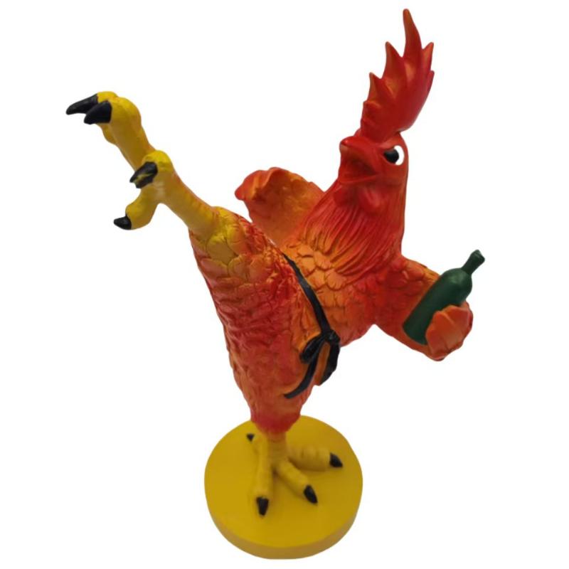 Funny Kung Fu Chicken Statues Resin Decor Living Room Porch Decoration Creative Simulation Sculpture Art Craft Indoor Home Decor