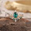 Jewelry Accessories Rhinestone Rings Green Crystal Rings New Zircon Rings  Women