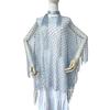 2pcs Shiny Summer Sun Shawl Hollowed Out Beach Cover Up Fringed Cape  Seaside Vacation