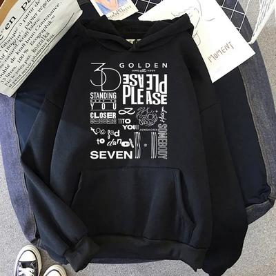 JungKook Złota Bluza Damska Bluza Harajuku