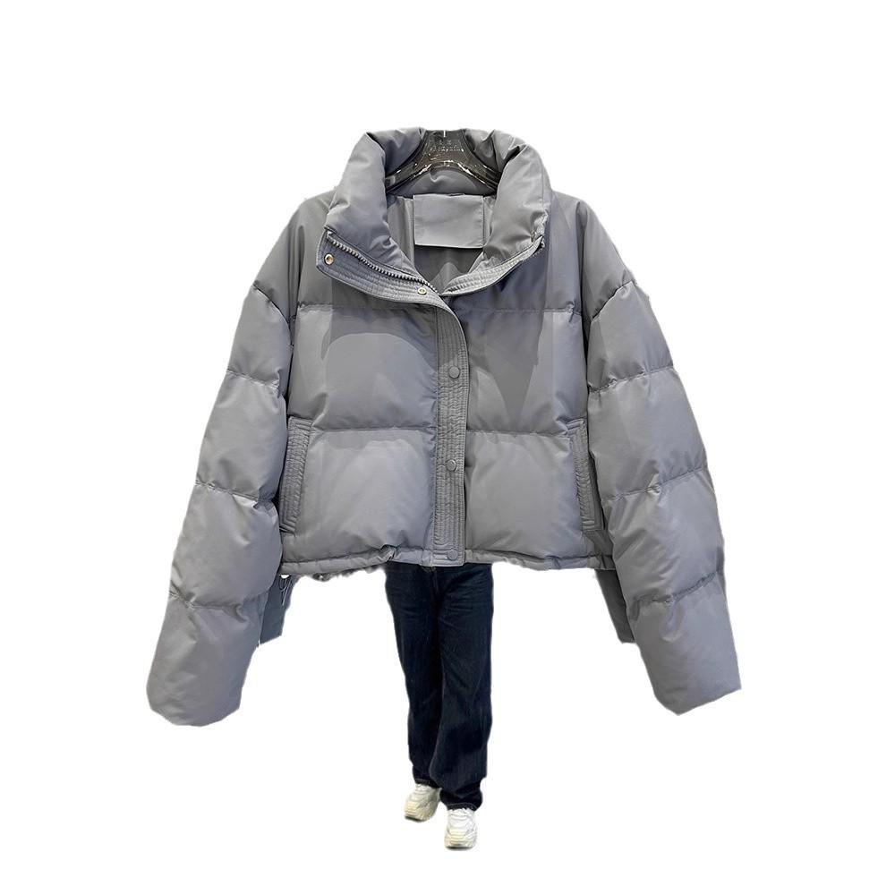 Haine din piele PU cu puf de bumbac pentru femei, scurte, de sezon, haine matlasate cu bumbac, haine tip pâine, jachetă mică, rezistente la frig