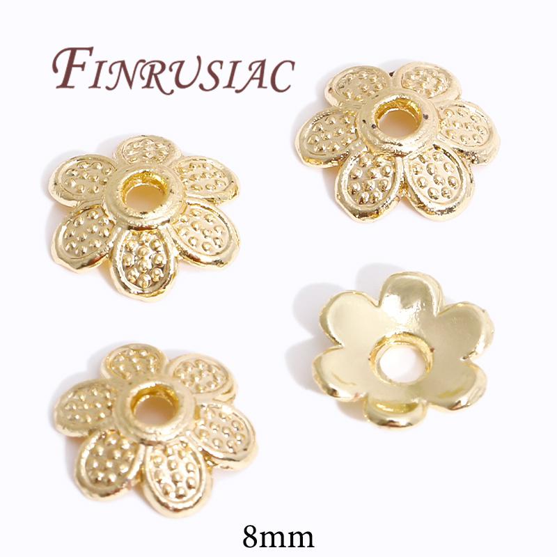 18K/14K Gold Plated Beads Cap For Jewelry Flower Bead Caps Jewelry Making Supplies Spacer Beads DIY Bracelets Accessories