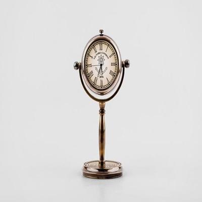 Victorian London Brass Desk Clock 12.7 Cm Solid Brass Engraved Table Watch Home, Office Decor