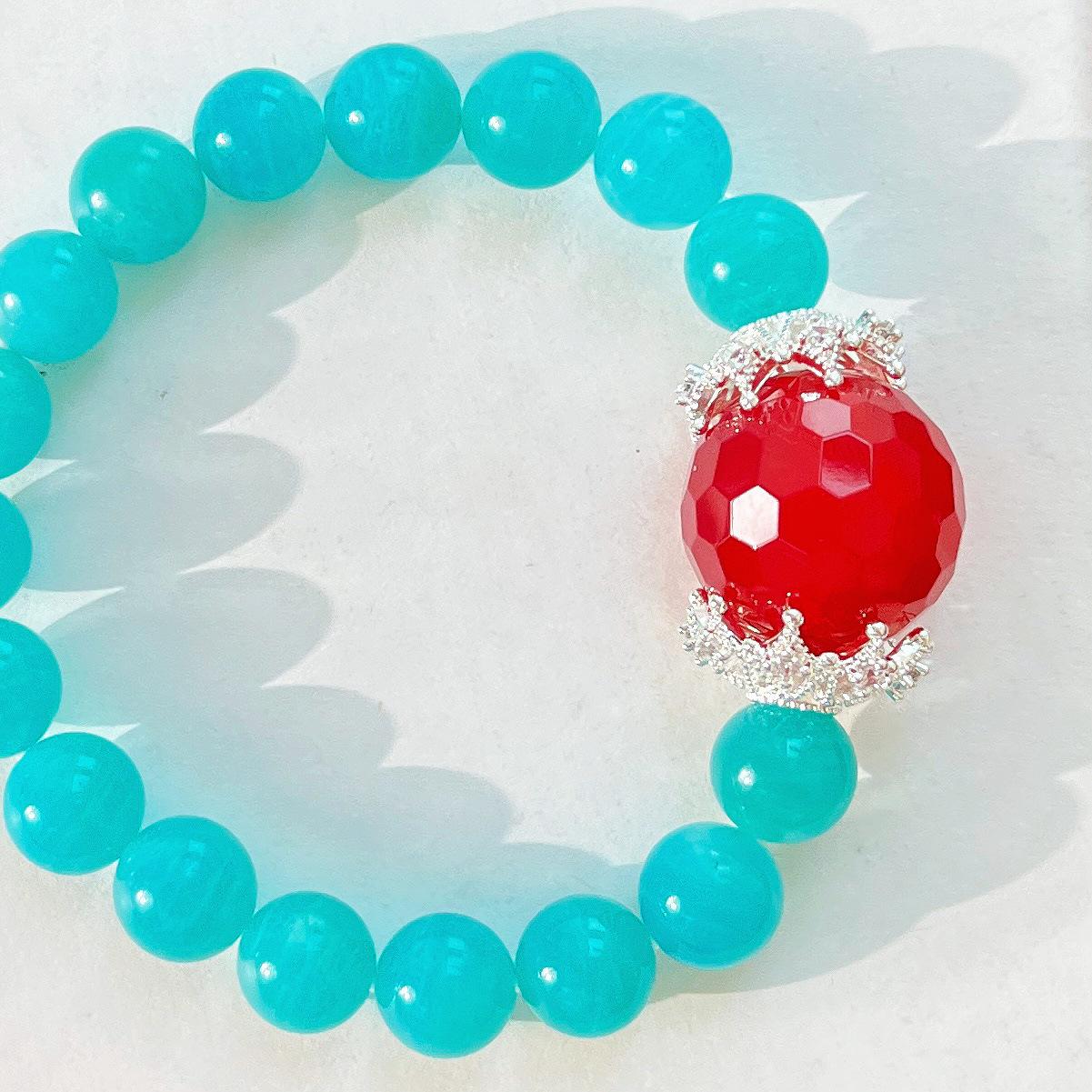 9Mm Natural Tianhe Stone Bracelet, Oversized 20Mm Diamond Cut Chalcedony Bracelet, New Summer Model.