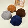Casquettes Vintage sans Bord en Velours Côtelé pour Hommes Femmes Réglables Casquette de Propriétaire Docker Streetwear Casquette Dôme Hip Hop Bonnet Rétro