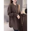 Autumn Winter Solid All-match T-shirt Women Long Sleeve Warm Pullover Top Female Solid Color Loose Casual Tee