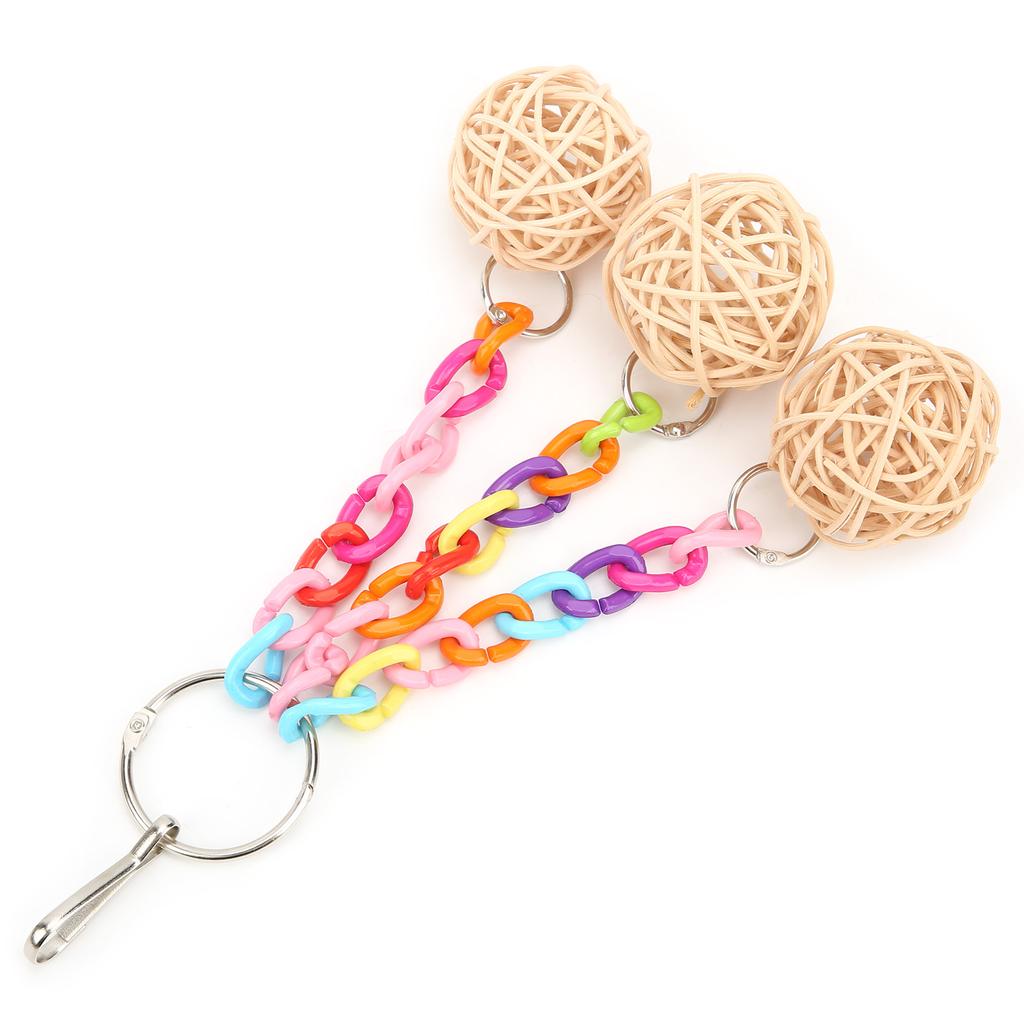 Parrot Rattan Ball Toy Acrylic Bite Resistance Parrot Rattan Ball Hanging Toy for Birds