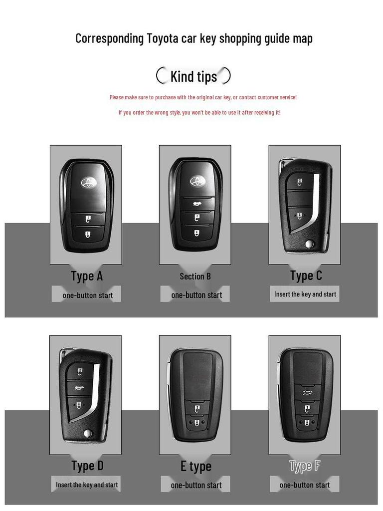 Toyota Key Case for Corolla, Camry, RAV4, IZOA, Yaris, Highlander, Levin