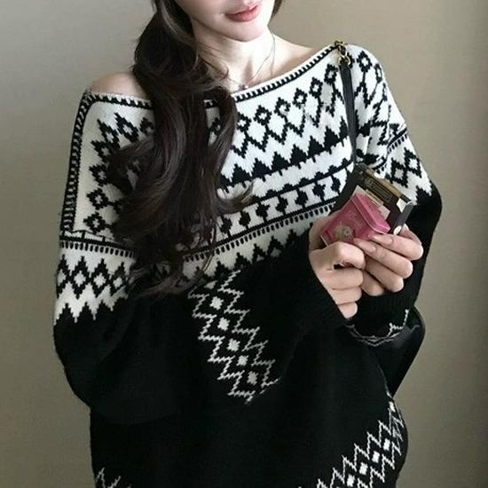 2026 Autumn/Winter French Chic Jacquard Sweater - Soft, Stylish, and Elegant for Women