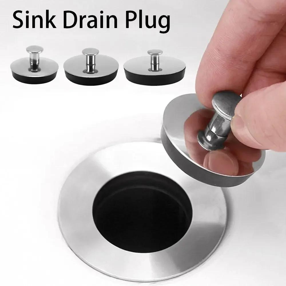 1pc Bathroom Washbasin Stainless Steel Sink Plug Bathtub Drain Stopper Rubber Sink Plug Bathtub Drain Stopper Sink Plugs