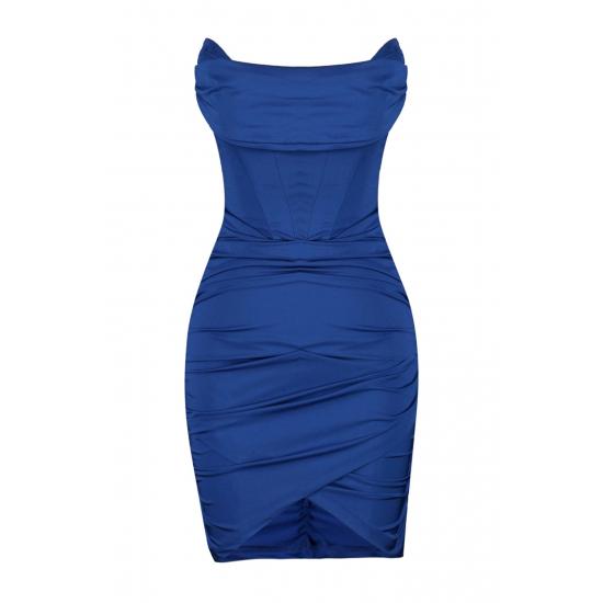 Figurbetontes, gefüttertes Kleid mit Korsett-Details