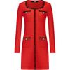Elegantes Outfit für den täglichen Weg zur Arbeit und Verabredungen Luxuriöse französische Atmosphäre Rundhals-Patchwork-Strick-Midikleid Langarm K27E1303
