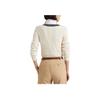 Polo Ralph Lauren SS23 Jersey de punto de cable con bloques de color y cuello en V para mujer, jersey color hueso 200902626-001