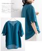 Embroidered Available In 5 Relaxed Perfect for Spring and Street Korean Loose Cut and Keyhole [J.STORE] Women's Blouse, Colors. Simple, Fit, Summer.