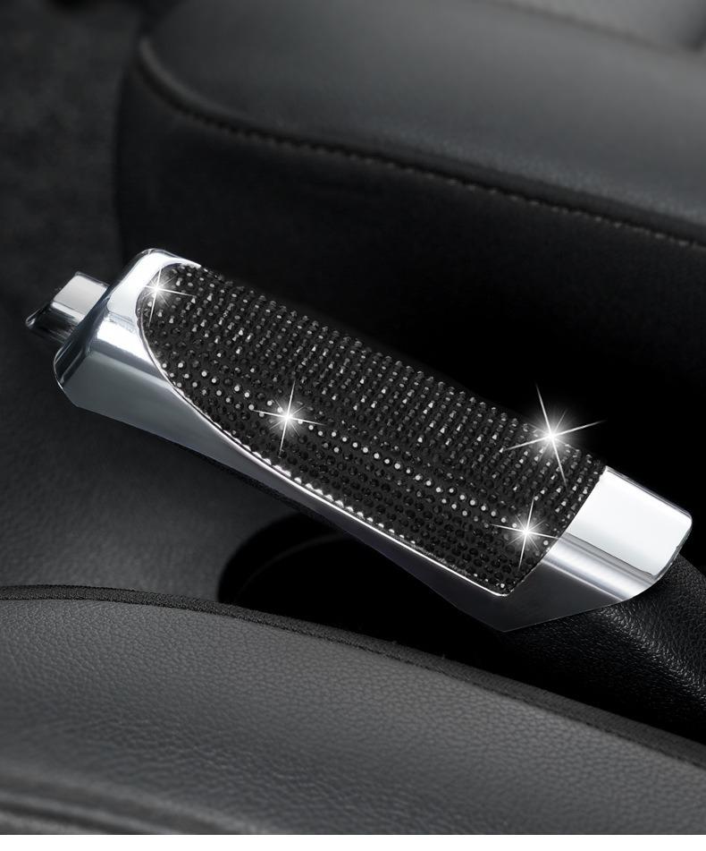 

Крышка ручного тормоза автомобиля, инкрустированная бриллиантами, стильная, блестящая, аксессуары для модификации интерьера автомобиля, крышка ручного тормоза для женщин и девочек Black