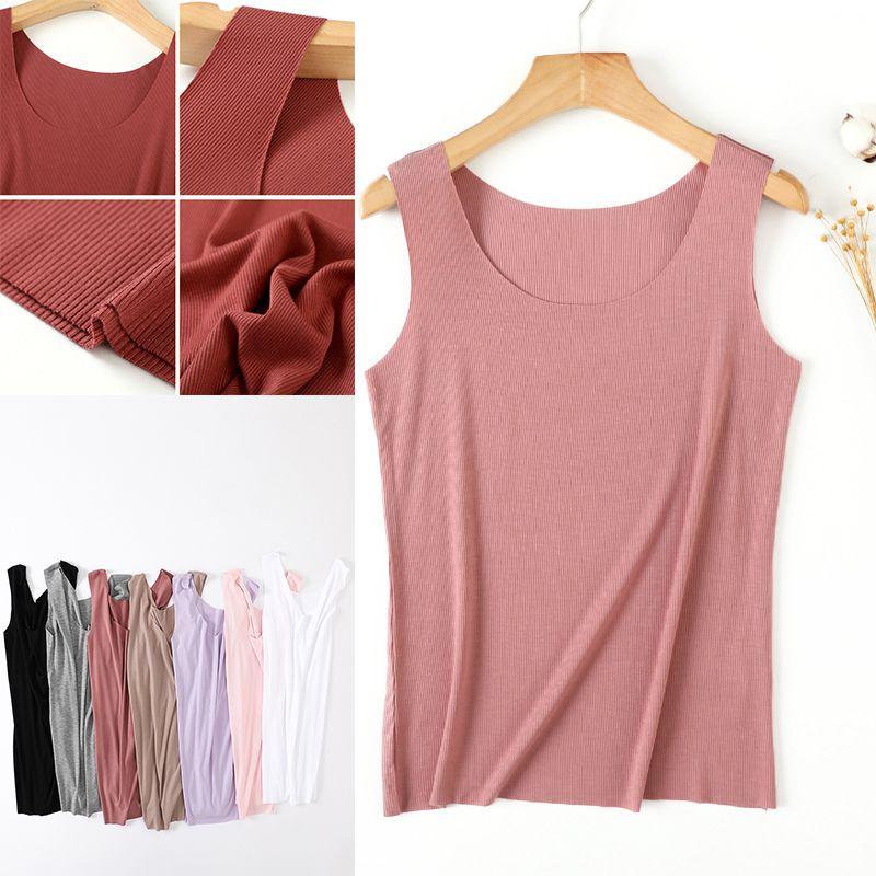 Women's Soft Seamless Ribbed Racer Back Stretch Tank Top For Yoga And Layering