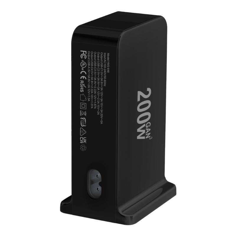 USB C Ladegerät 200W Schnellladegerät Block 6 Port Ladestation Ziegelstein Laptop-Ladegerät 2 USB + 4 Typ C für Reisen Zuhause