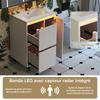 61*46.5*87cm, Freestanding Bathroom Washstand, Lacquered Surface, Integrated Ceramic Basin, Soft-Close Hinges, Two Drawers, High Foot Design, White.