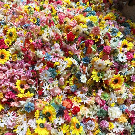 Ghirlanda di fiori artificiali, fiori di campo finti, decorazione da appendere, tenda floreale finta per primavera ed estate, casa, giardino, festa di nozze, arco, decorazione da parete