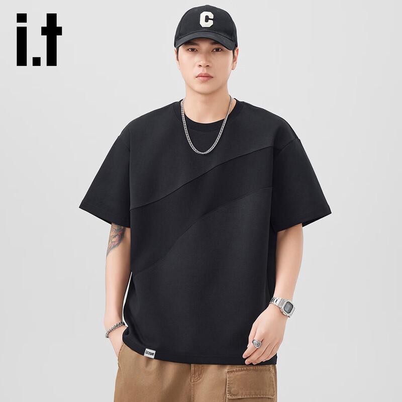 Izzueit Men s Ice Silk Crew Neck Short Sleeve T-Shirt M чёрный