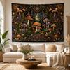Goth Mushroom Tapestry Witchy Moon Wall Hanging Boho Room Decor Mystic Vintage Fabric Tapestries